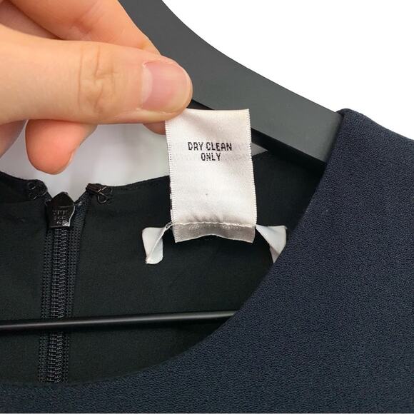 BARNEYS NEW YORK Cut Out Sheath Dress Navy Blue 6 - Picture 8 of 12